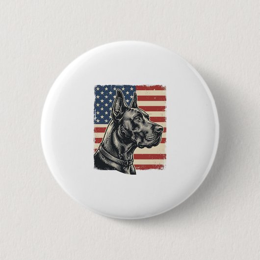 Oude Great Dane Patriottische Vlag Vector Design_1 Ronde Button 5,7 Cm (Voorkant)