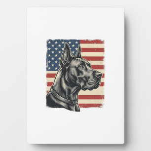 Oude Great Dane Patriottische Vlag Vectorontwerp_1 Fotoplaat