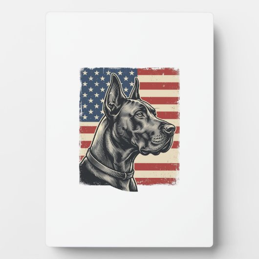 Oude Great Dane Patriottische Vlag Vectorontwerp_1 Fotoplaat (voorkant)