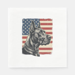 Oude Great Dane Patriottische Vlag Vectorontwerp_1 Servet