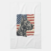 Oude Great Dane Patriottische Vlag Vectorontwerp_1 Theedoek (Verticaal)