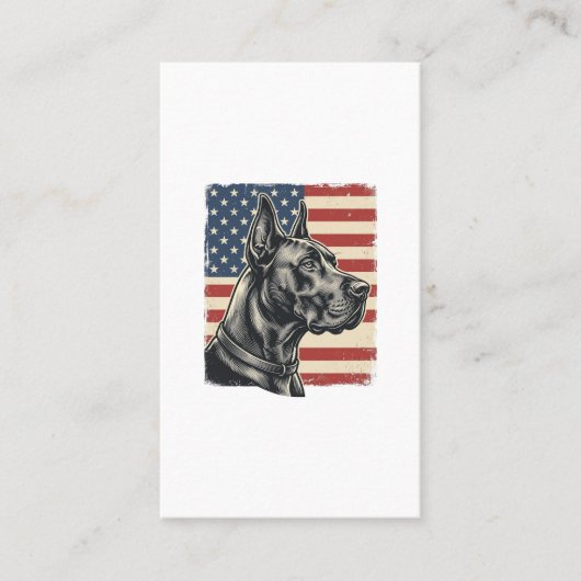 Oude Great Dane Patriottische Vlag Vectorontwerp_1 Visitekaartje (Voorkant)