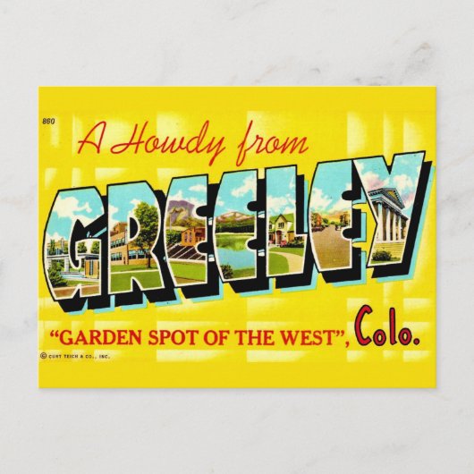 Oude Greeley CO begroetingsansichtkaart Briefkaart (Voorkant)