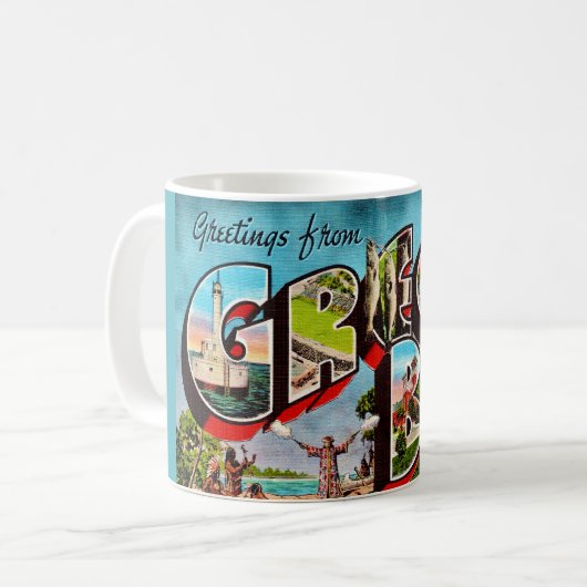 Oude Green Bay WI koffiemok (Voorkant links)