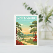 Oude Greensboro North Carolina Briefkaart (Staand voorkant)