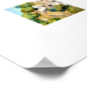 OUDE GRIEKENLAND BERGKANT DORP WATERVERF POSTER (Hoek)