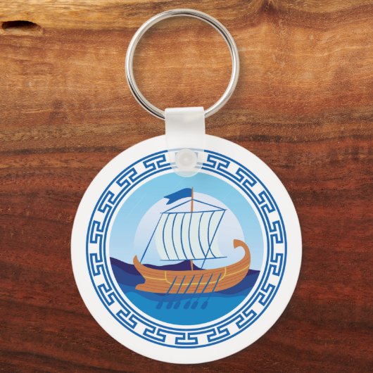 Oude Griekenland Ship Design Sleutelhanger (Voorkant)
