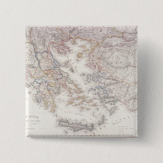 Oude Griekenland Vierkante Button 5,1 Cm (Voorkant)