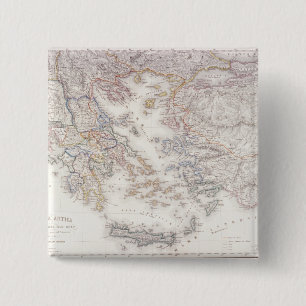 Oude Griekenland Vierkante Button 5,1 Cm