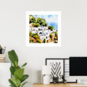 OUDE GRIEKENLAND ZEEDORP WATERVERF POSTER (Thuiskantoor)