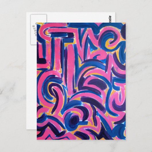 Oude Grieks graffiti-Abstract kunsthaar geverfd Briefkaart (Voorkant / Achterkant)