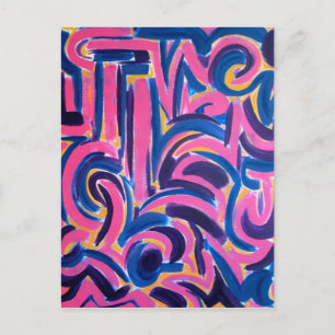 Oude Grieks graffiti-Abstract kunsthaar geverfd Briefkaart