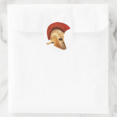 Oude Griekse arrior Helmet Ronde Sticker (Tas)