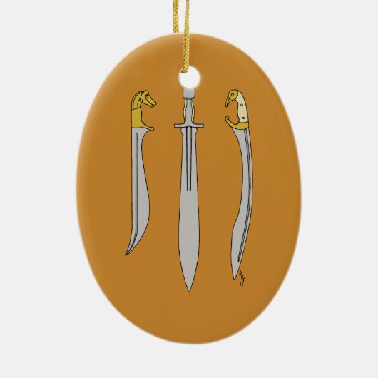 Oude Griekse blades Keramisch Ornament (Achterkant)