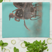 Oude Griekse chariot en paarden Theedoek (Gevouwen)