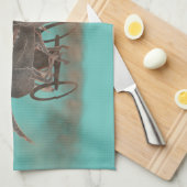 Oude Griekse chariot en paarden Theedoek (Quarter Fold)