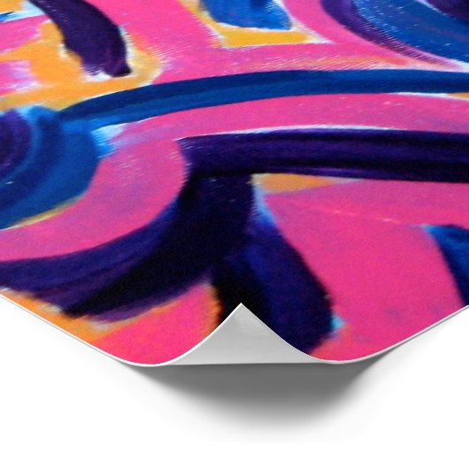 Oude Griekse graffiti-handschildpad Abstracte kuns Poster (Hoek)