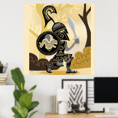 Oude Griekse Hoplite Poster (Thuiskantoor)