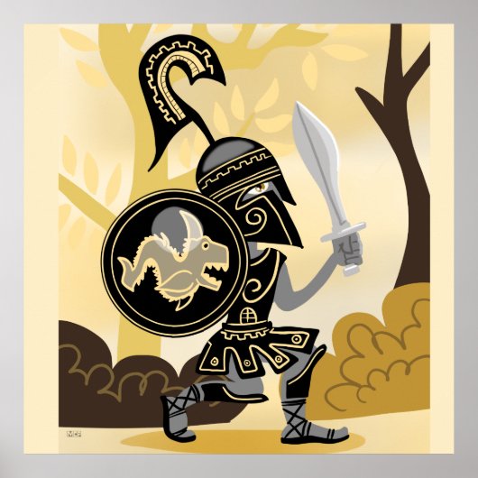 Oude Griekse Hoplite Poster (Voorkant)