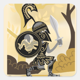 Oude Griekse Hoplite Vierkante Sticker