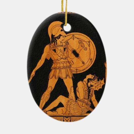 Oude Griekse kerstversiering Keramisch Ornament (Achterkant)