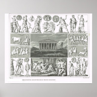 Oude Griekse legendarische cijfers Poster