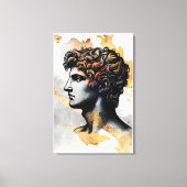 Oude Griekse man omringd door glanzend gouden marm Canvas Afdruk (Voorkant)