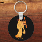 Oude Griekse muzikant die Kithara zingt en speelt Sleutelhanger (Voorkant)