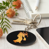 Oude Griekse muzikant die Kithara zingt en speelt Sleutelhanger (Zijkant)