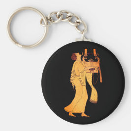 Oude Griekse muzikant die Kithara zingt en speelt Sleutelhanger