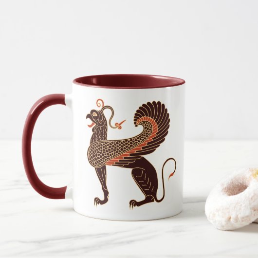 Oude Griekse mythologische beest Griffin Mok (Met donut)
