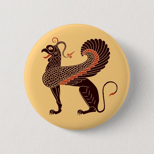 Oude Griekse mythologische beest Griffin Ronde Button 5,7 Cm (Voorkant)