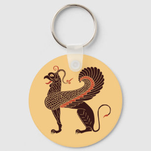 Oude Griekse mythologische beest Griffin Sleutelhanger