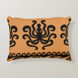 Oude Griekse octopus, golfpatroon Accent Kussen