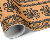 Oude Griekse octopus, golfpatroon Cadeaupapier (Rol Hoek)