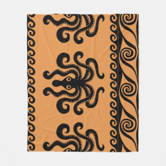Oude Griekse octopus, golfpatroon Fleece Deken
