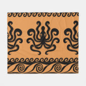 Oude Griekse octopus, golfpatroon Fleece Deken (Voorkant (Horizontaal))