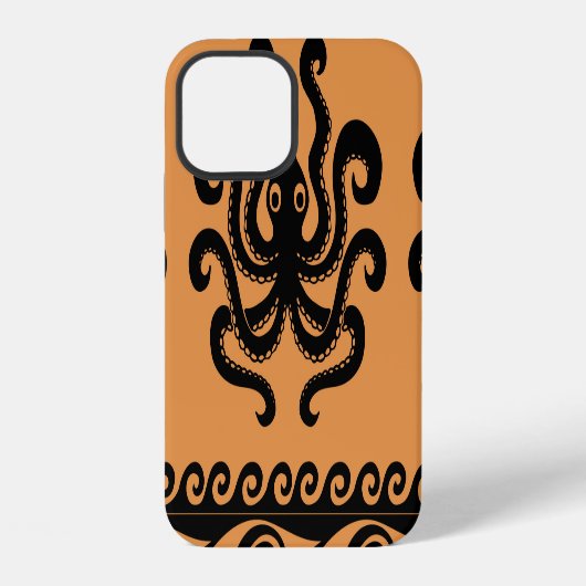 Oude Griekse octopus, golfpatroon iPhone Hoesje (Achterkant)