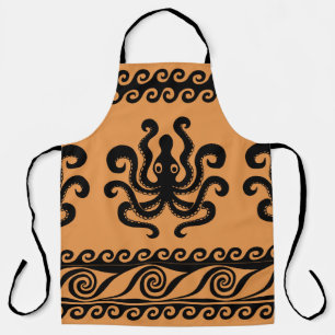 Oude Griekse octopus, golfpatroon Schort
