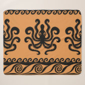 Oude Griekse octopus, golfpatroon Sherpa Deken (Voorkant (horizontaal))