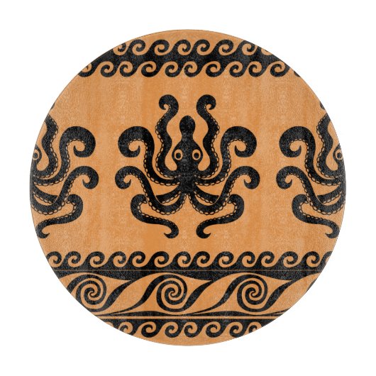 Oude Griekse octopus, golfpatroon Snijplank (Voorkant)