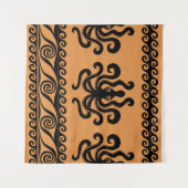 Oude Griekse octopus, golfpatroon Wandkleed (Voorkant (horizontaal))