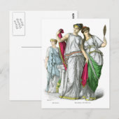Oude Griekse priesteres en vrouwen uit de Noble Briefkaart (Voorkant / Achterkant)