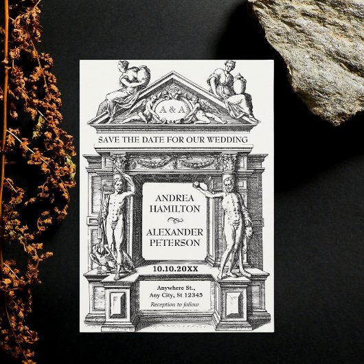 Oude Griekse Romeinse architectuur bruiloft Save The Date