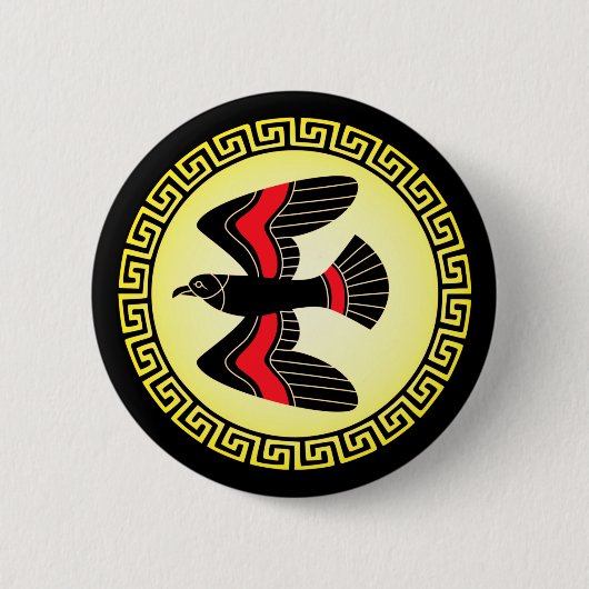 Oude Griekse schilden: Hawk (lucht) Ronde Button 5,7 Cm (Voorkant)