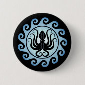 Oude Griekse schilden: Octopus (water) Ronde Button 5,7 Cm (Voorkant)