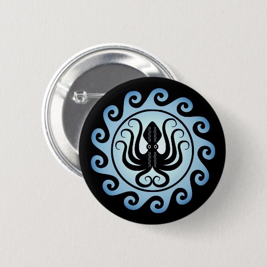 Oude Griekse schilden: Octopus (water) Ronde Button 5,7 Cm (Voorkant /achterkant)