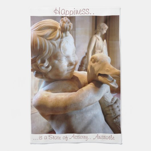 Oude Griekse sculptuur Aristoteles Quote Towel Theedoek (Verticaal)