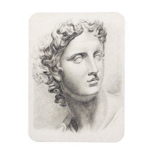 Oude Griekse sculptuur zwart-wit portret Magneet