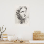 Oude Griekse sculptuur zwart-wit portret Poster (Keuken)